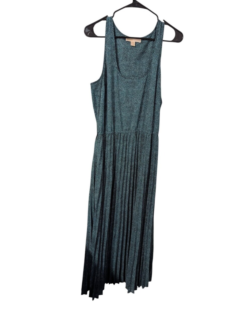 Michael Kors,Sleeveless Teal Maxi Dress with Pleated Skirt, Size M